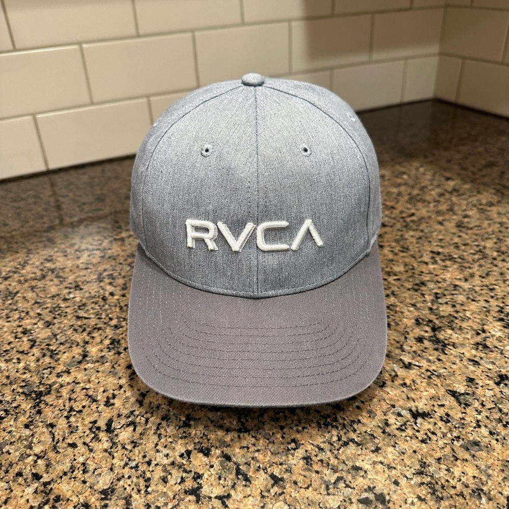 RVCA Baseball Cap Mid Fit Hat Snapback Gray